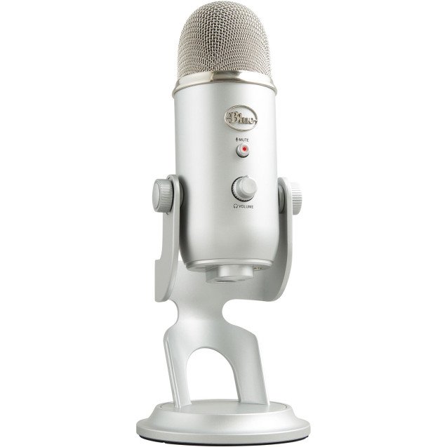 Blue Yeti BLACKOUT- USB  Microphone - Streaming, Podcasting, Vocal Recording, Compatible with iMac, Laptop, Desktop Computer - White