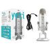 Blue Yeti BLACKOUT- USB  Microphone - Streaming, Podcasting, Vocal Recording, Compatible with iMac, Laptop, Desktop Computer - White