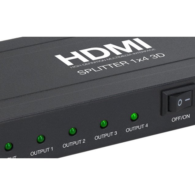 Xtech - HDMI Splitter - 1 Input to 4 Outputs