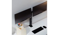 Klip Xtreme KMM-510 Desk Clamp Dual Monitor Mount 13" to 32" with power strip and USB ports