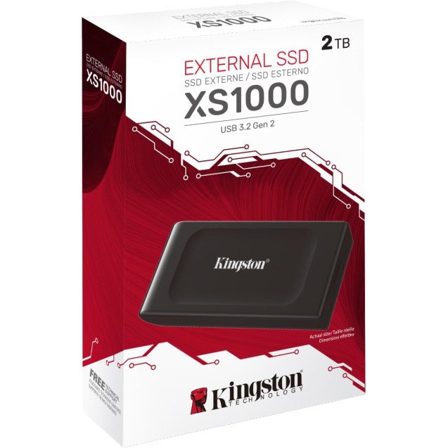 Kingston XS1000 2TB SSD Pocket-Sized USB 3.2 Gen 2 External Solid State Drive Up to 1050MB/s 