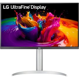 LG 27UP650-W 27” UHD (3840 x 2160) IPS Monitor HDR 400, DCI-P3 95% Color Gamut, 3-Side Virtually Borderless Display, Height/Pivot/Tilt Adjustable Stand