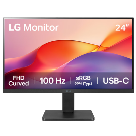LG Monitor LG24U421A – Curved FHD 1080p VA 24 inch, 100Hz, 5ms, USB-C, HDMI