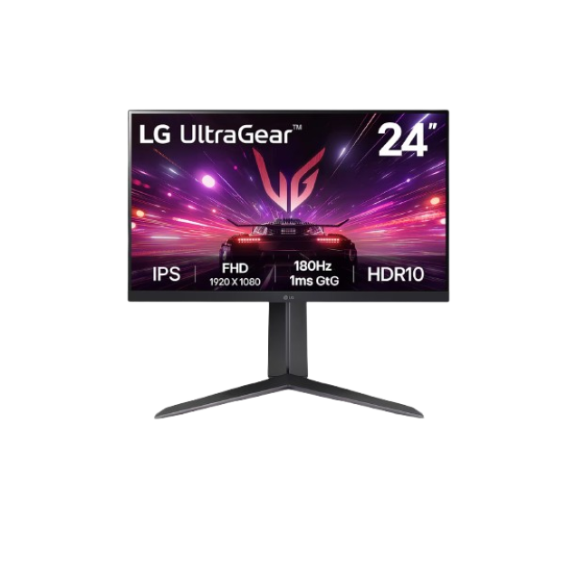 LG UltraGear 24” 1920x1080p Full HD IPS Gaming Monitor 180Hz 1ms (GtG), HDR10