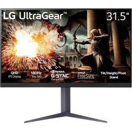 LG Ultragear 32" QHD (2560x1440) Gaming Monitor, 180Hz, 1ms, IPS, NVIDIA G-SYNC Compatible, AMD FreeSync, VESA Adaptive Sync LG Ultragear 32" QHD (2560x1440) Gaming Monitor, 180Hz, 1ms, IPS, NVIDIA G-SYNC Compatible, AMD FreeSync, VESA Adaptive Sync