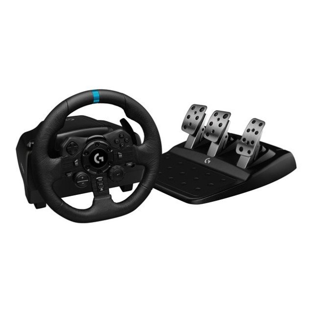 Logitech G923 Racing Wheel and Pedals for PS5, PS4 and PC featuring TRUEFORCE up to 1000 Hz Force Feedback