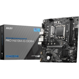 MSI PRO H610M-G DDR4 DDR4 Motherboard mATX, 12th Gen Intel Core, LGA 1700 Socket, DDR4, PCIe 4, 2.5G LAN, M.2 Slots, USB 3.2