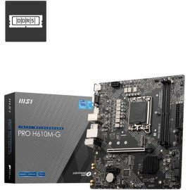 MSI PRO H610M-G ProSeries DDR5 mAtx Motherboard Support Intel 14th/13th/12th Gen Processors LGA 1700