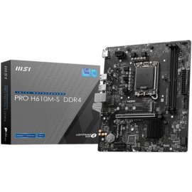 MSI PRO PRO H610M-S DDR4 Motherboard micro ATX, 12th Gen Intel Core, LGA 1700 Socket, DDR4, PCIe 4, 2.5G LAN, M.2 Slots, USB 3.2