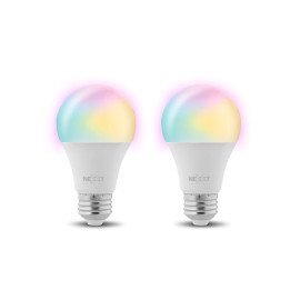 Nexxt Home Smart Wi-Fi LED 110V - A19 Multicolor, 2 Packs