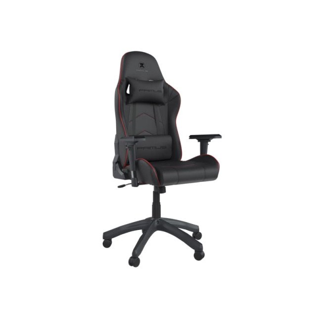 Primus Gaming THRÓNOS200S Gaming Chair with Lumbar Support, Height Adjustable 360°-Swivel Seat and Headrest - Black and Red