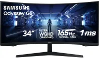 Samsung - 34” Odyssey G5 1000R Curved 1ms 165Hz QHD FreeSync Premium Gaming Monitor - Black