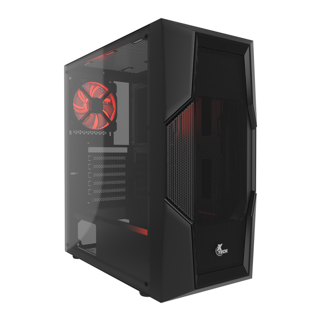 Xtech PHOBOS Gaming ATX Mid-tower Computer case with full tempered glass side window