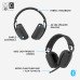 Logitech Zone Vibe 100 Lightweight Wireless Over Ear Headphones with Noise Canceling Microphone Advanced Multipoint Bluetooth Headset