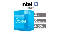 Intel Core i3 12100F 3.3 GHz Desktop Processor 4 Cores Turbo up to 4.3 GHz  LGA1700 - Without Graphics